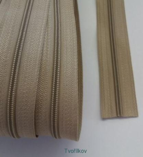 Zip 3 mm béžový tmavý 308